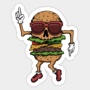 Skull Burger dancing Sticker